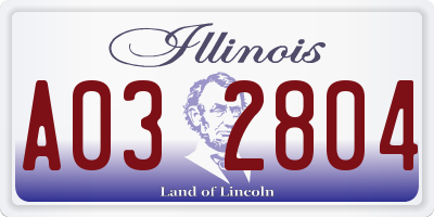 IL license plate A032804