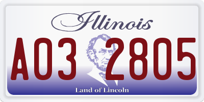 IL license plate A032805