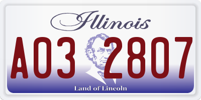 IL license plate A032807