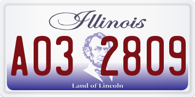 IL license plate A032809