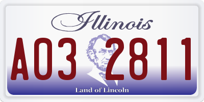 IL license plate A032811