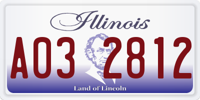 IL license plate A032812