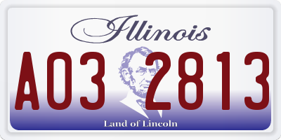 IL license plate A032813