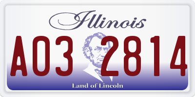 IL license plate A032814