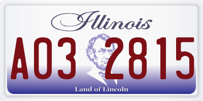 IL license plate A032815