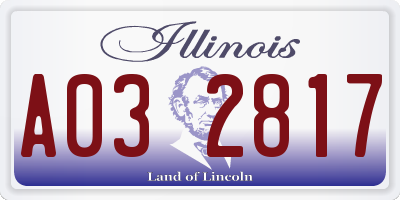 IL license plate A032817