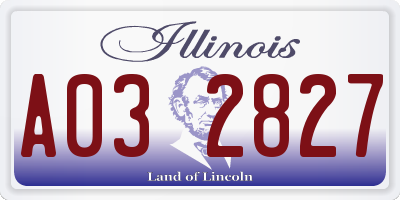 IL license plate A032827