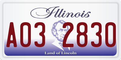IL license plate A032830