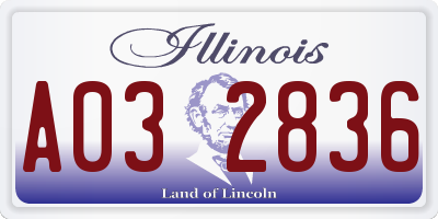 IL license plate A032836