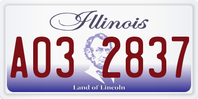 IL license plate A032837