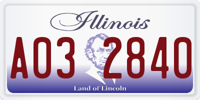 IL license plate A032840