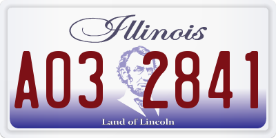 IL license plate A032841