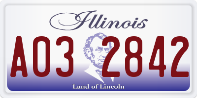 IL license plate A032842