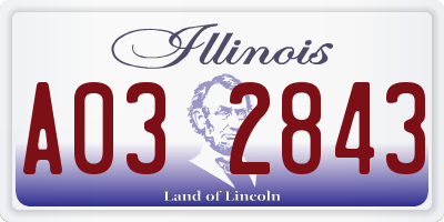 IL license plate A032843