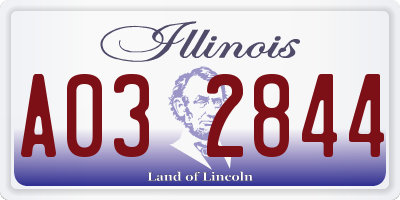 IL license plate A032844