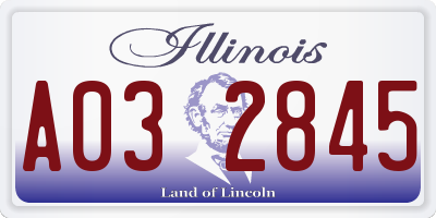 IL license plate A032845