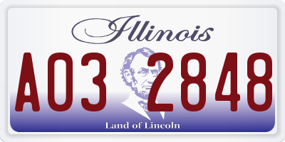 IL license plate A032848