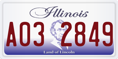 IL license plate A032849