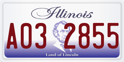 IL license plate A032855