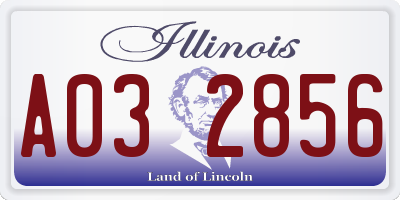 IL license plate A032856