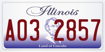 IL license plate A032857