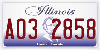 IL license plate A032858