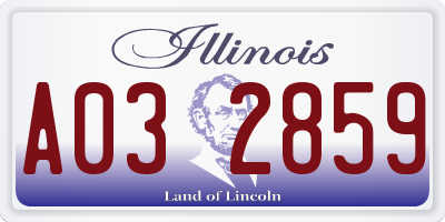 IL license plate A032859