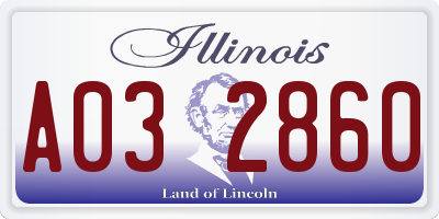 IL license plate A032860
