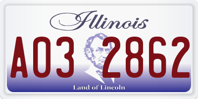 IL license plate A032862