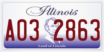IL license plate A032863