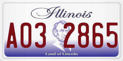 IL license plate A032865
