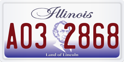 IL license plate A032868