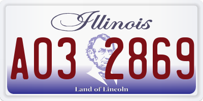 IL license plate A032869