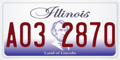 IL license plate A032870