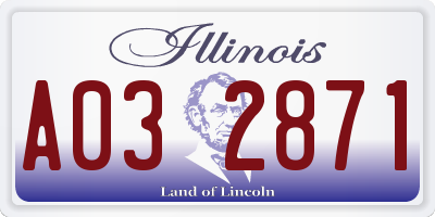 IL license plate A032871