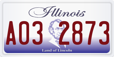 IL license plate A032873
