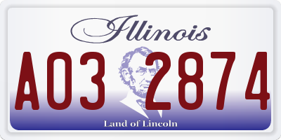 IL license plate A032874