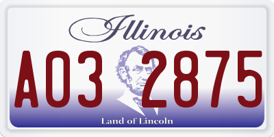 IL license plate A032875