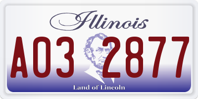 IL license plate A032877