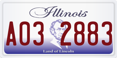 IL license plate A032883