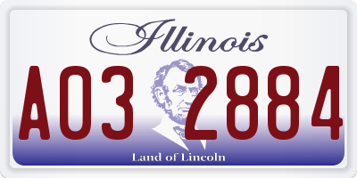 IL license plate A032884