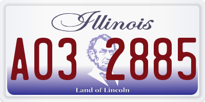 IL license plate A032885
