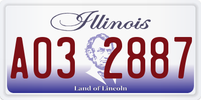 IL license plate A032887