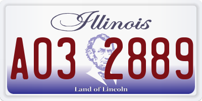 IL license plate A032889