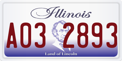 IL license plate A032893