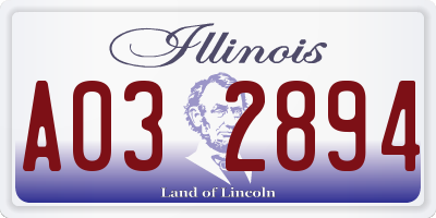 IL license plate A032894