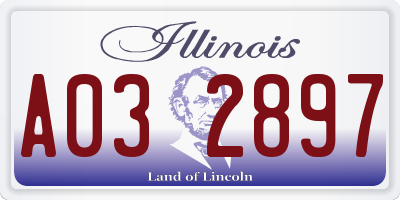 IL license plate A032897