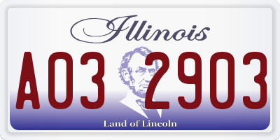 IL license plate A032903