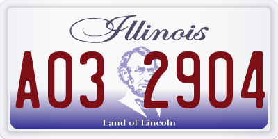 IL license plate A032904