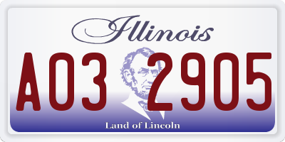IL license plate A032905